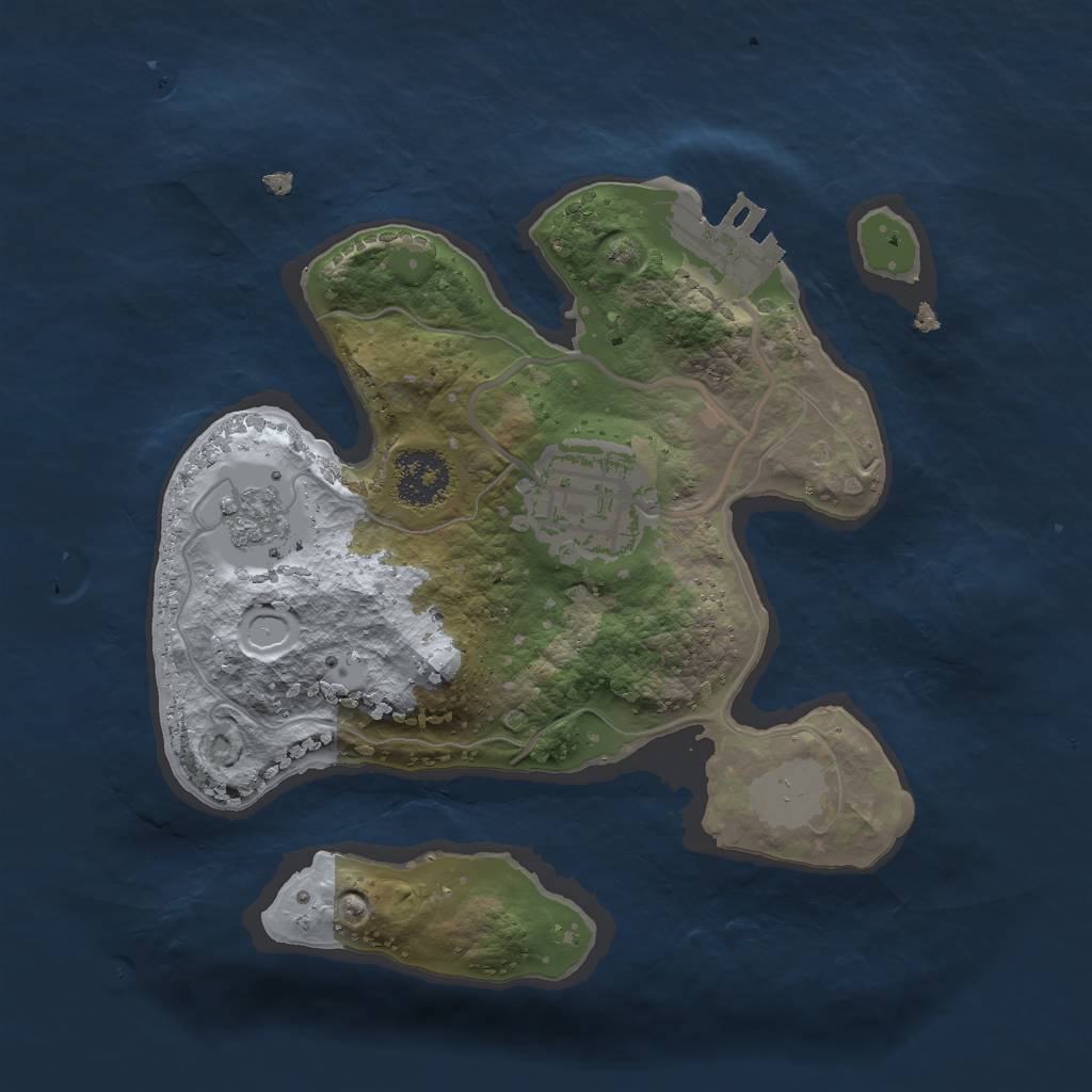 Rust Map: Procedural Map, Size: 2000, Seed: 916986613, 6 Monuments