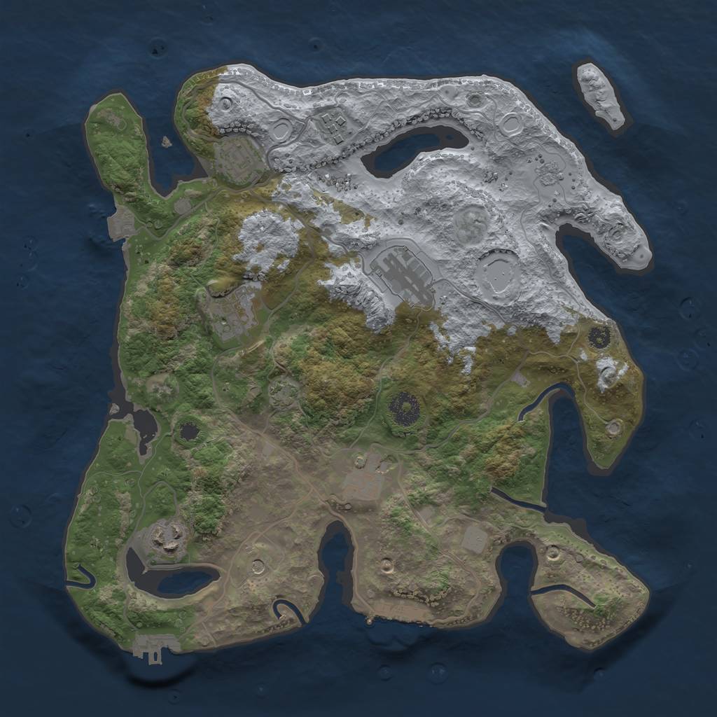 Rust Map: Procedural Map, Size: 3300, Seed: 2467467, 14 Monuments