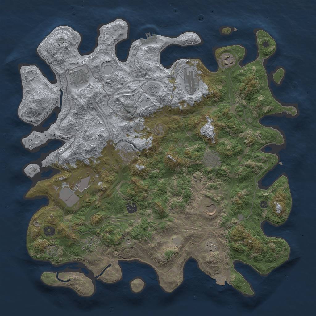 Rust Map: Procedural Map, Size: 4250, Seed: 522495203, 17 Monuments