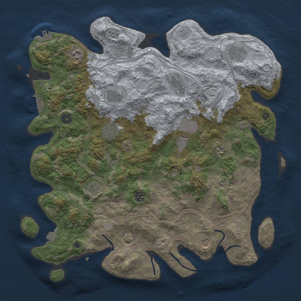 Rust Map: Procedural Map, Size: 4300, Seed: 37962683, 19 Monuments