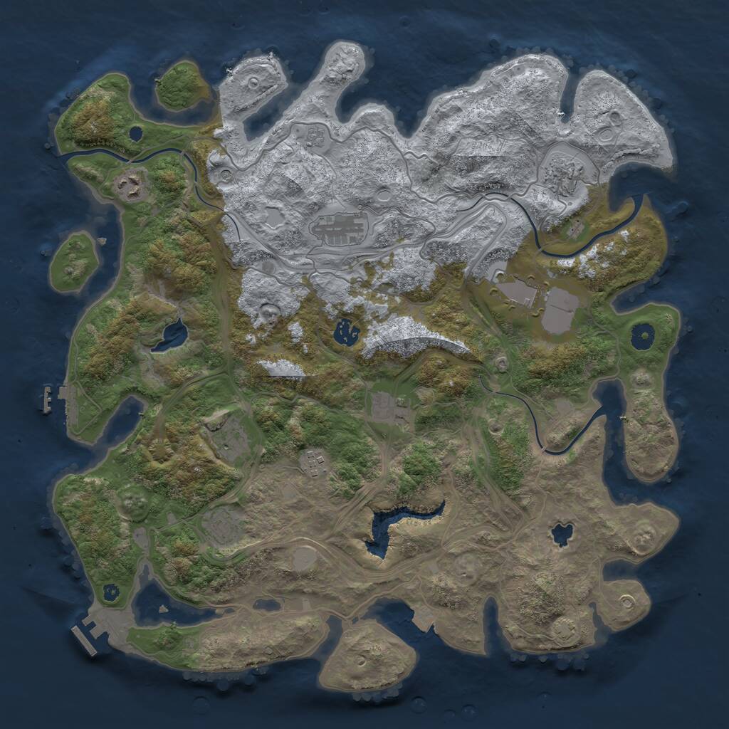 Rust Map: Procedural Map, Size: 4250, Seed: 2051593967, 15 Monuments