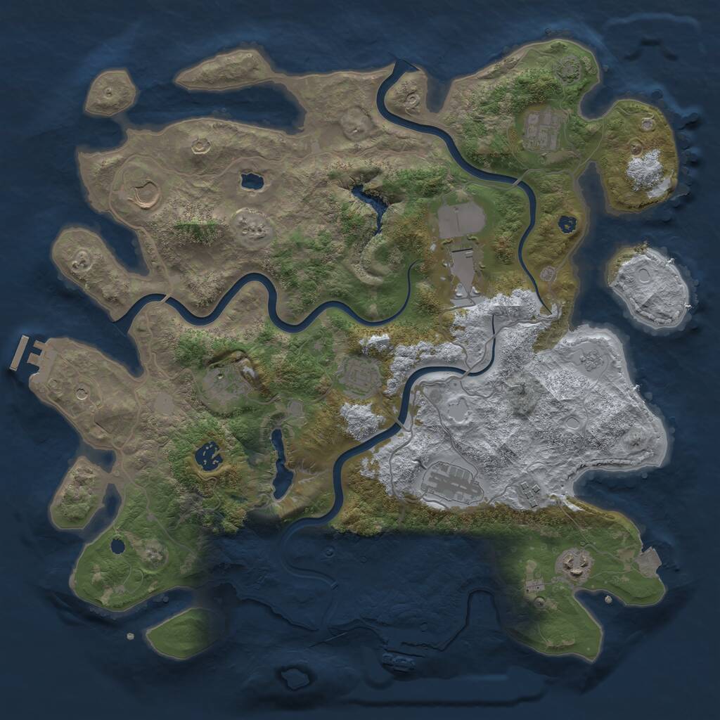 Rust Map: Procedural Map, Size: 4000, Seed: 552876810, 15 Monuments