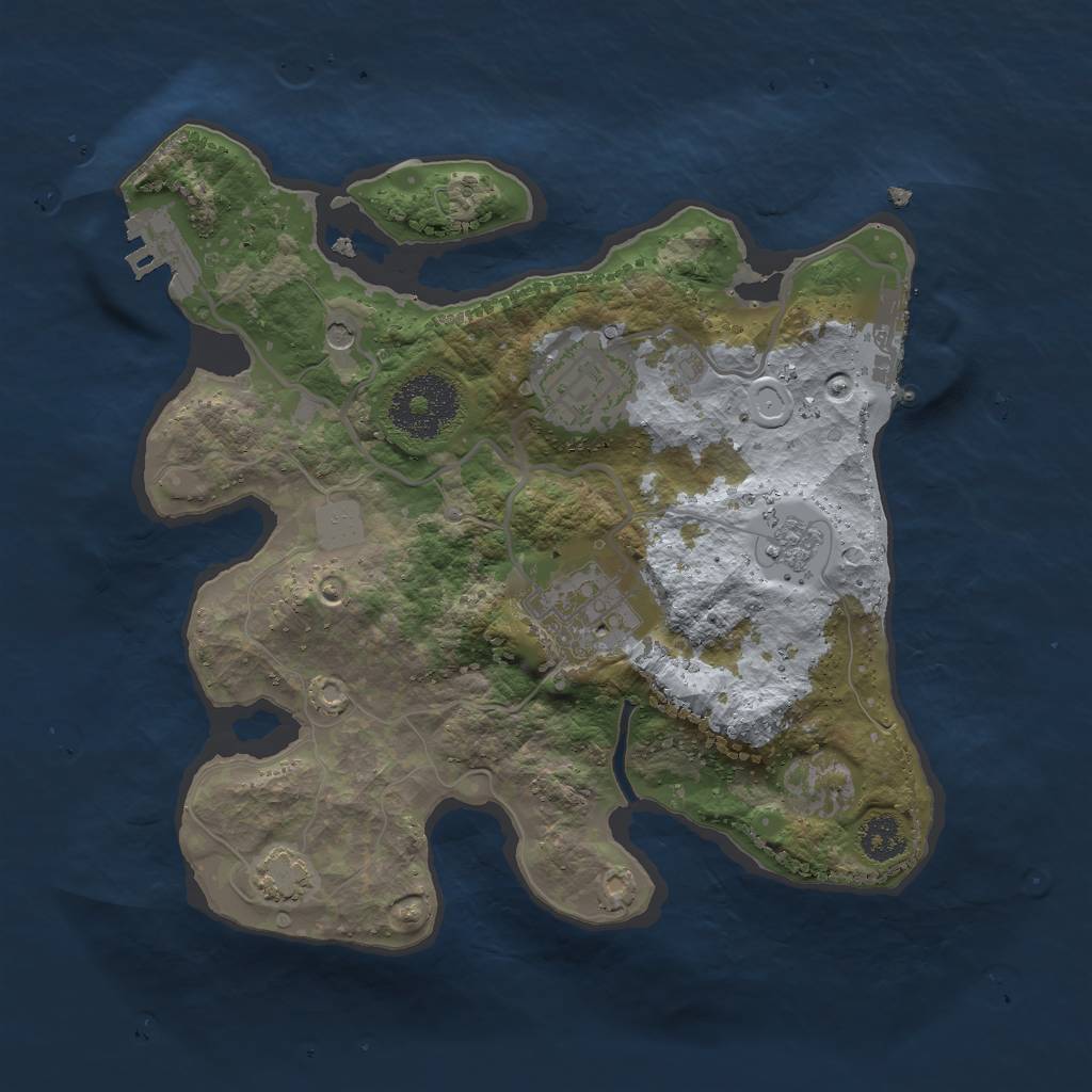 Rust Map: Procedural Map, Size: 2500, Seed: 583610826, 10 Monuments