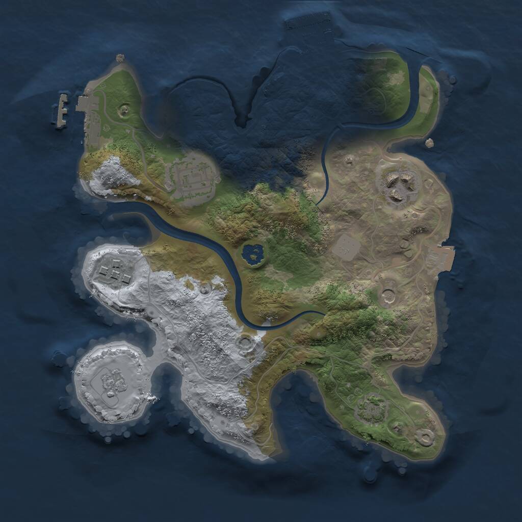 Rust Map: Procedural Map, Size: 2400, Seed: 810881454, 9 Monuments