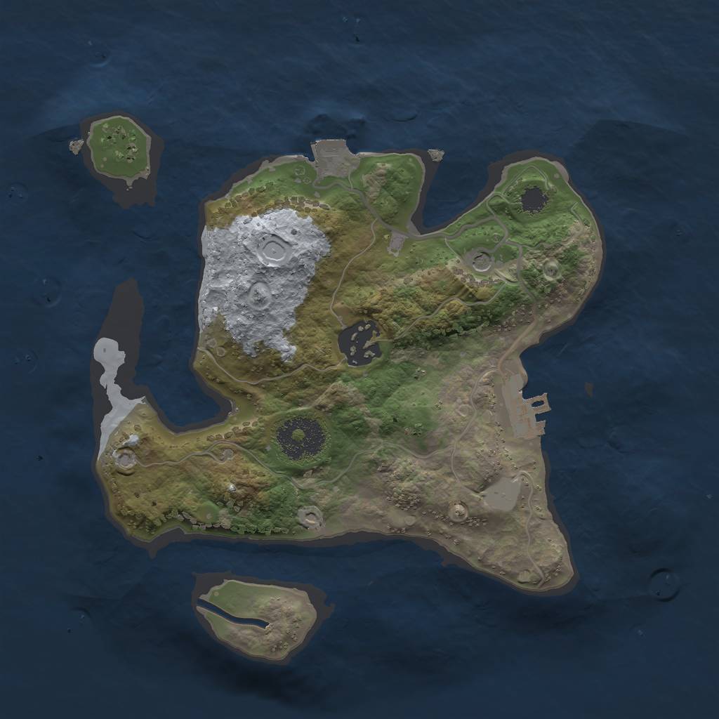 Rust Map: Procedural Map, Size: 2400, Seed: 944463209, 6 Monuments