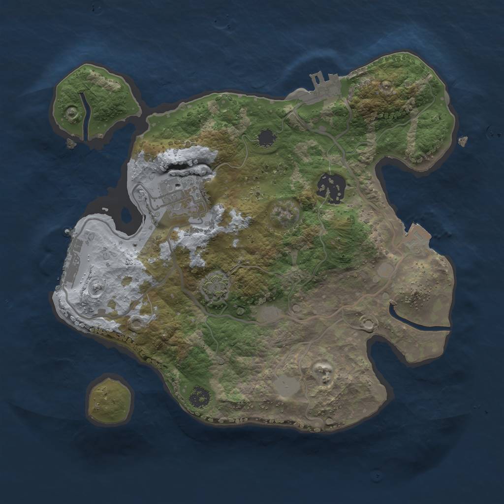 Rust Map: Procedural Map, Size: 2500, Seed: 867998489, 8 Monuments
