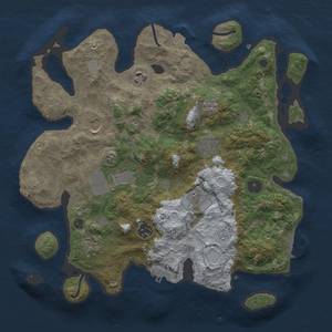 Thumbnail Rust Map: Procedural Map, Size: 3500, Seed: 1442464475, 16 Monuments