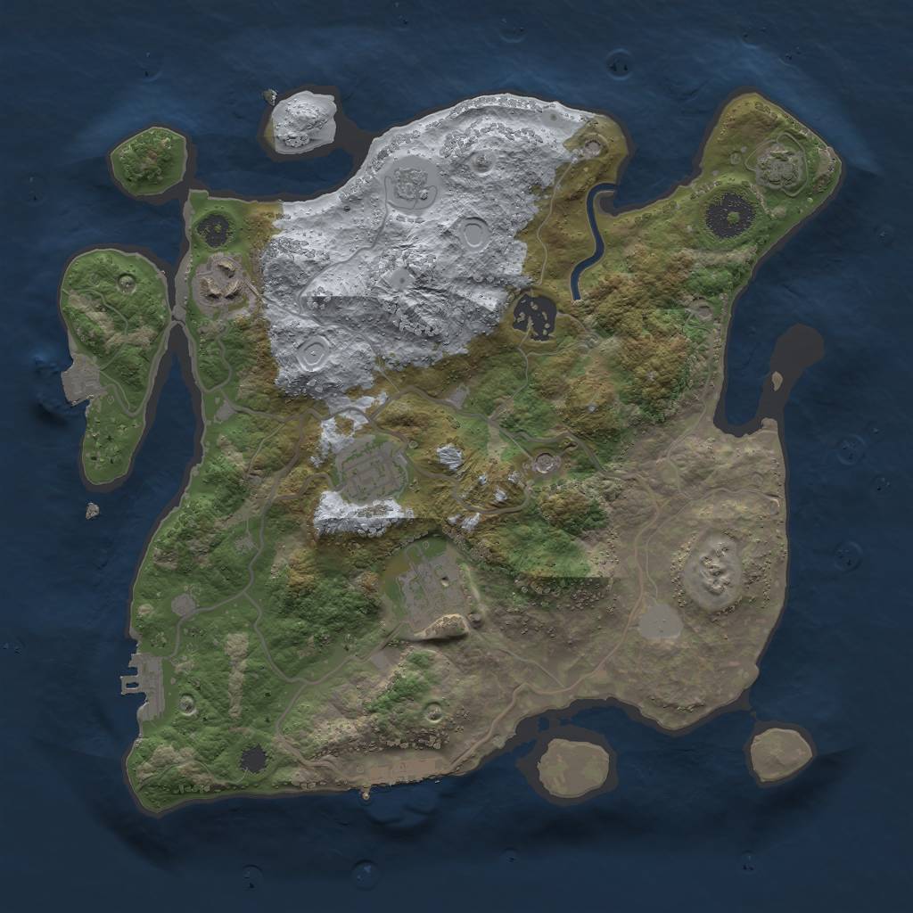 Rust Map: Procedural Map, Size: 3000, Seed: 734264938, 12 Monuments