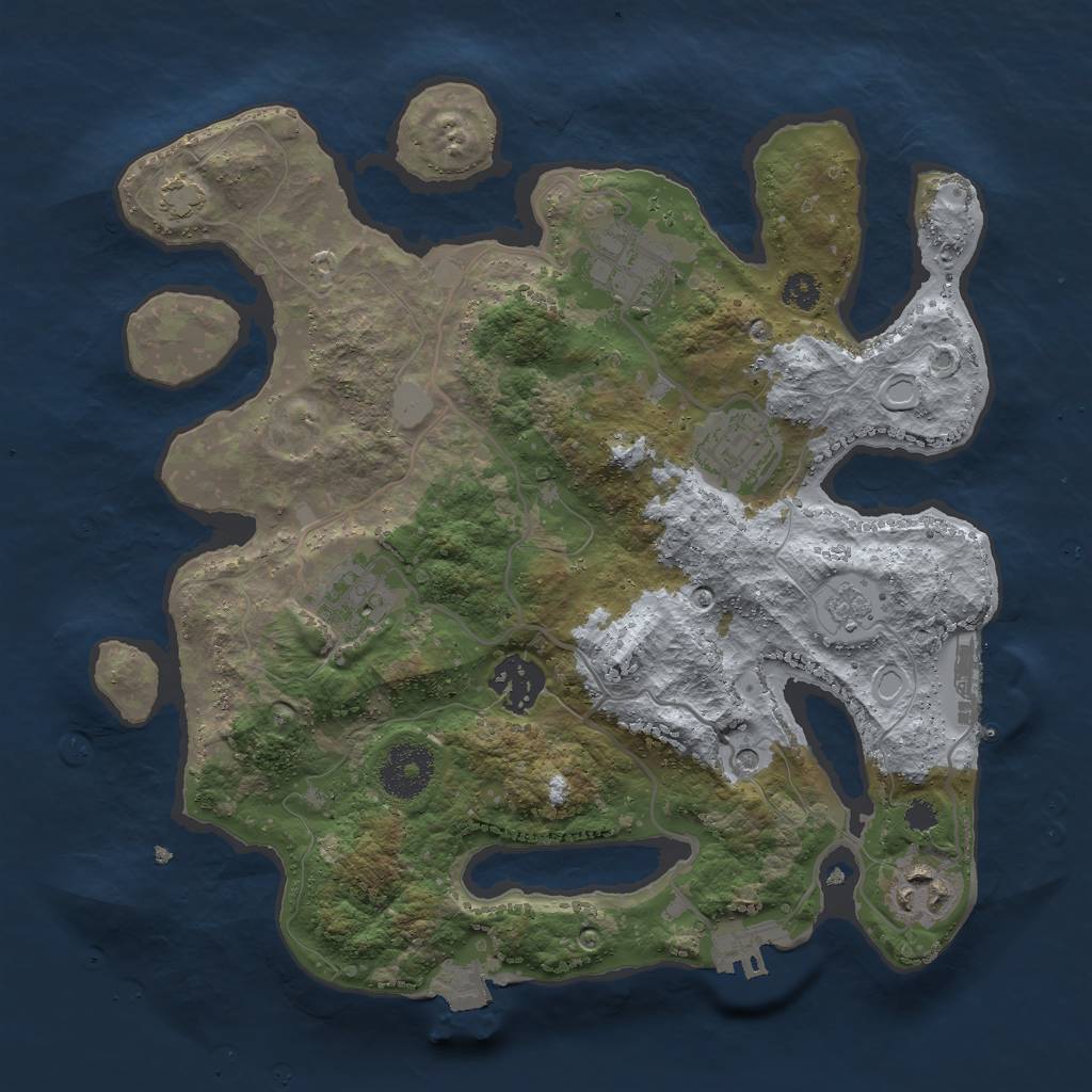 Rust Map: Procedural Map, Size: 3000, Seed: 618769, 13 Monuments