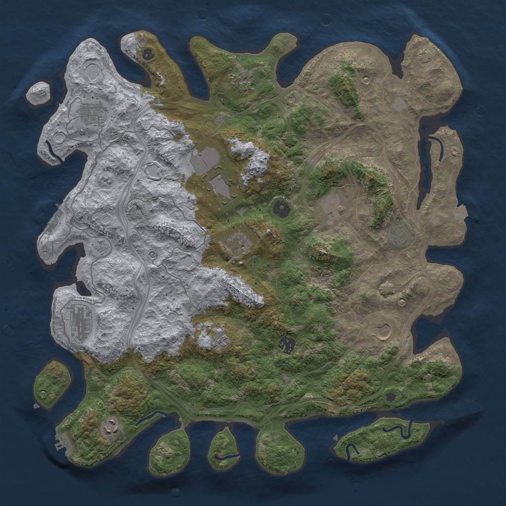 Rust Map: Procedural Map, Size: 4500, Seed: 12335456, 19 Monuments