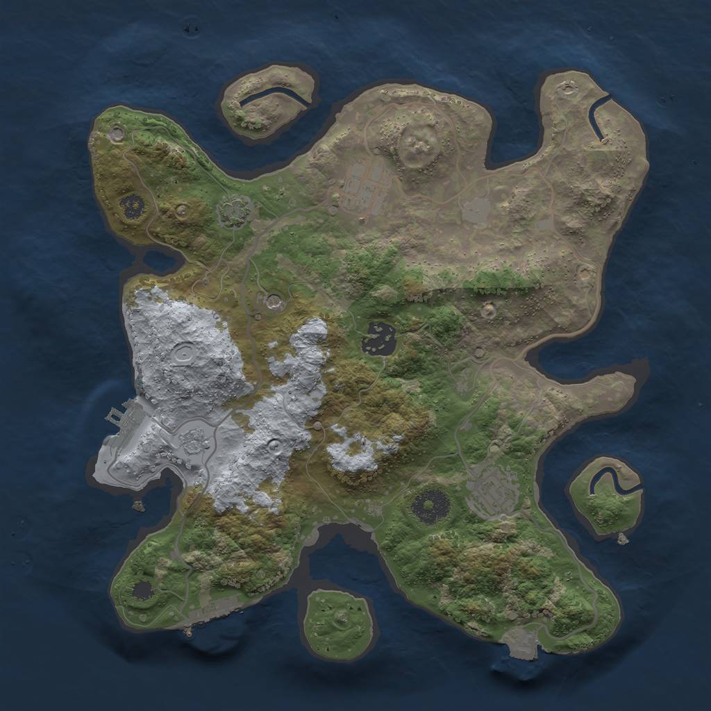 Rust Map: Procedural Map, Size: 3000, Seed: 118757672, 11 Monuments