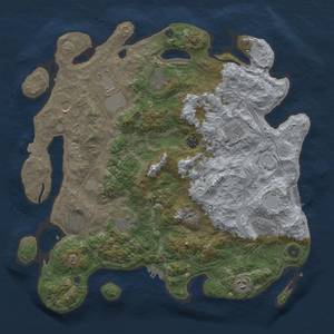 Thumbnail Rust Map: Procedural Map, Size: 4300, Seed: 111155, 18 Monuments