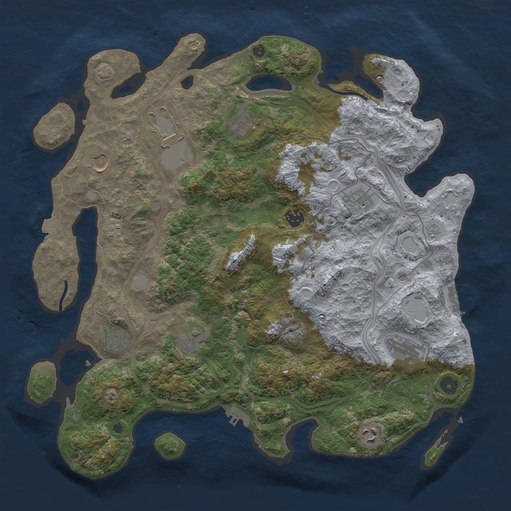 Rust Map: Procedural Map, Size: 4300, Seed: 111155, 18 Monuments