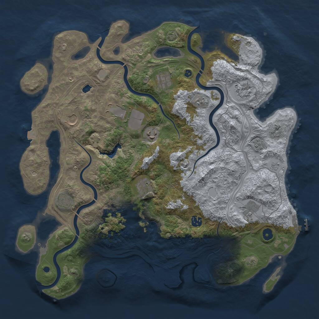 Rust Map: Procedural Map, Size: 4300, Seed: 111155, 16 Monuments