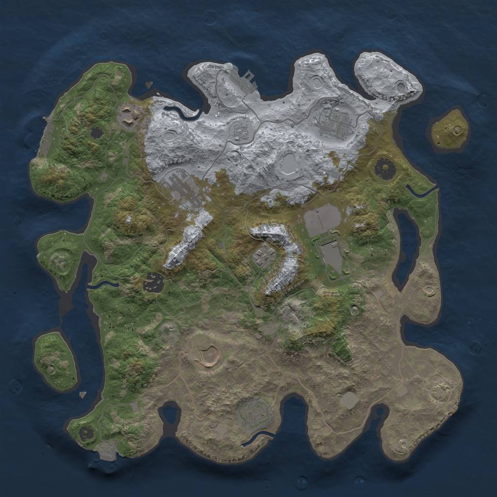 Rust Map: Procedural Map, Size: 3500, Seed: 387813014, 15 Monuments