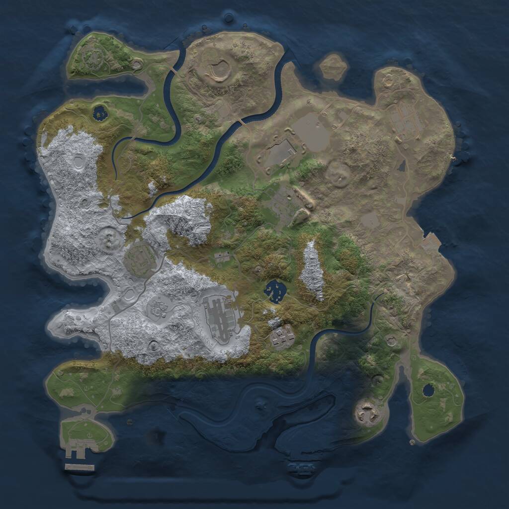 Rust Map: Procedural Map, Size: 3500, Seed: 419997593, 15 Monuments