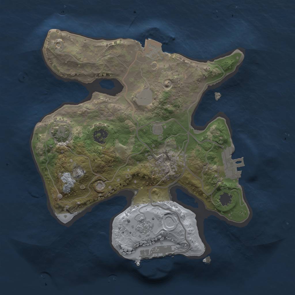 Rust Map: Procedural Map, Size: 2000, Seed: 1191880501, 7 Monuments