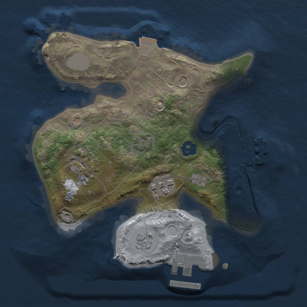 Rust Map: Procedural Map, Size: 2000, Seed: 1191880501, 8 Monuments