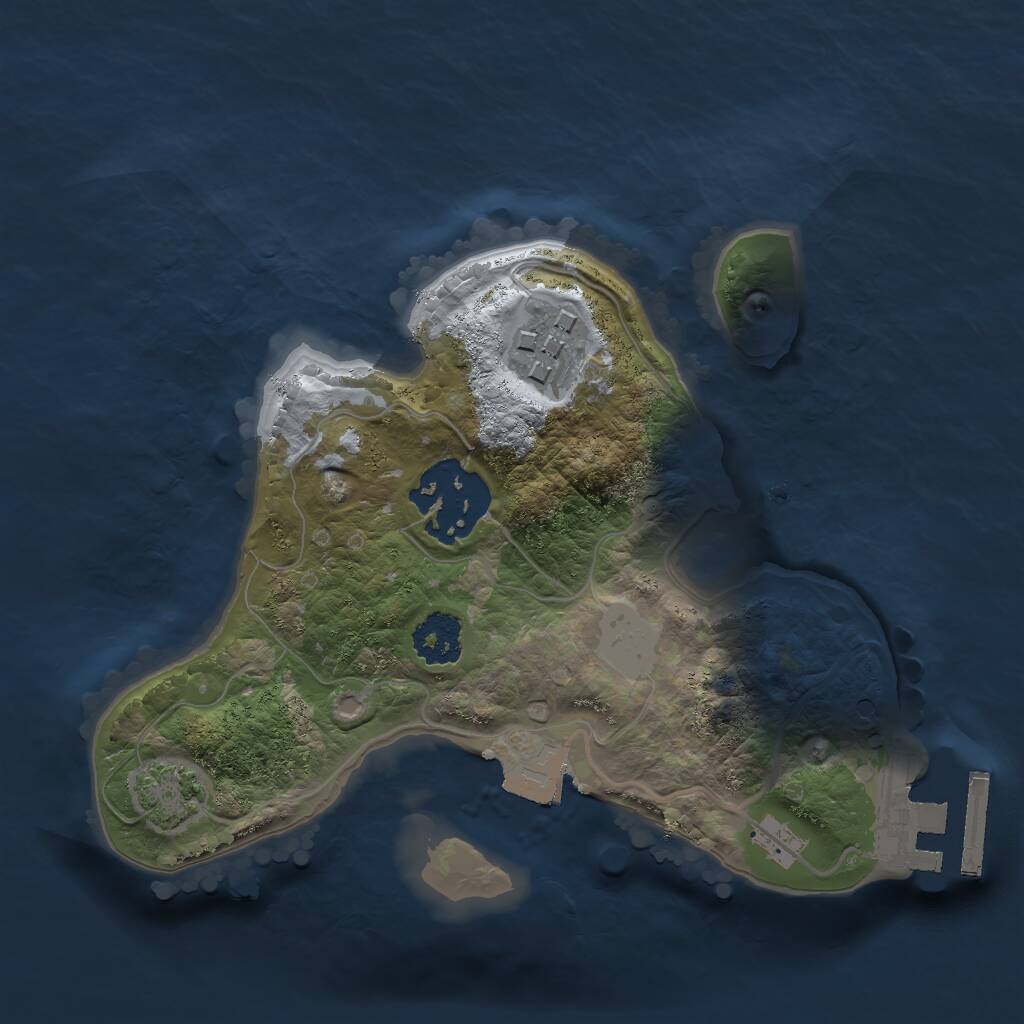 Rust Map: Procedural Map, Size: 2000, Seed: 942593557, 5 Monuments