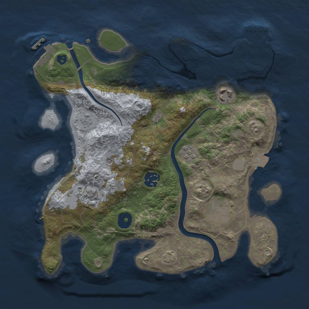 Rust Map: Procedural Map, Size: 3000, Seed: 1021916000, 11 Monuments