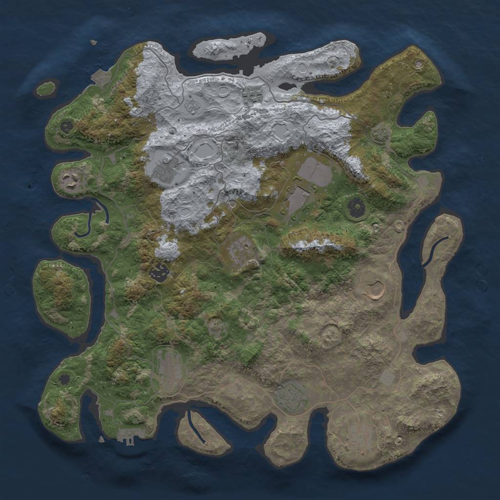 Rust Map: Procedural Map, Size: 4000, Seed: 1982414, 17 Monuments