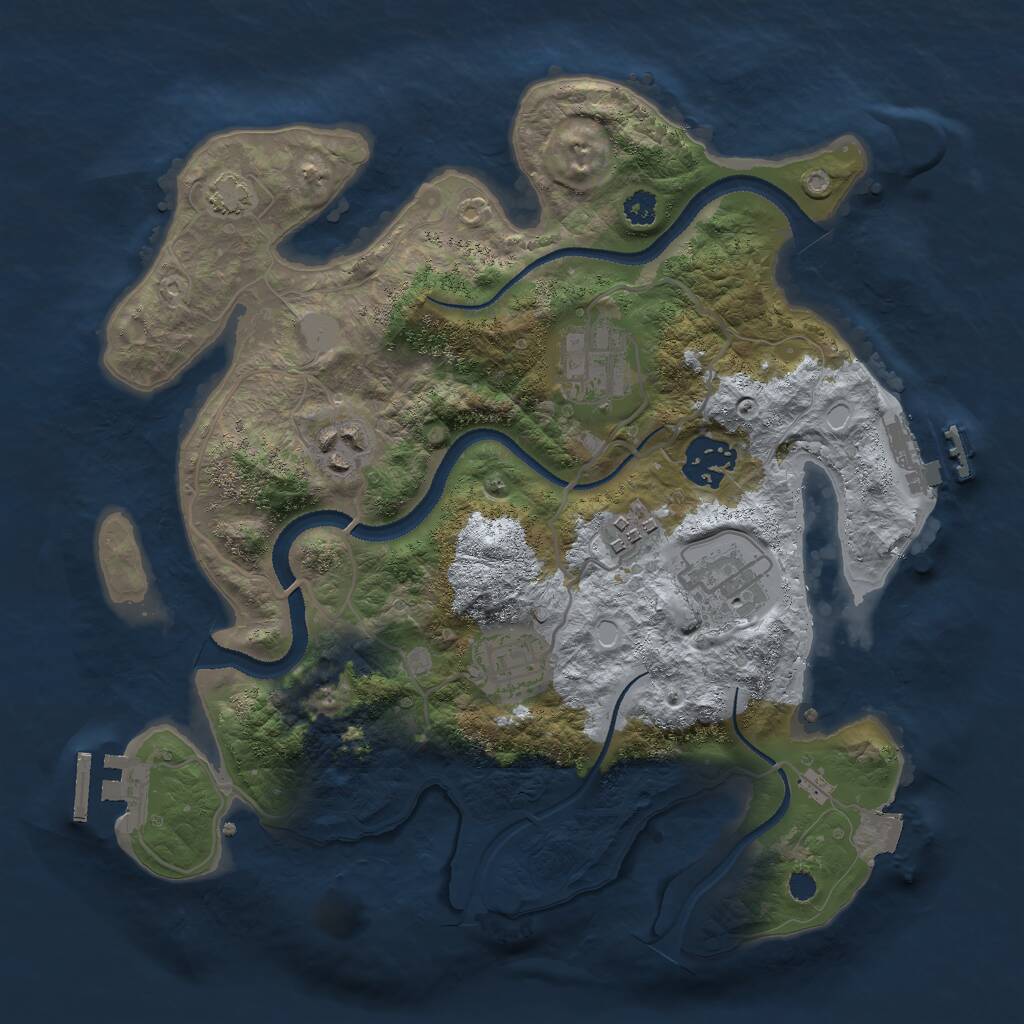 Rust Map: Procedural Map, Size: 3000, Seed: 67456322, 10 Monuments