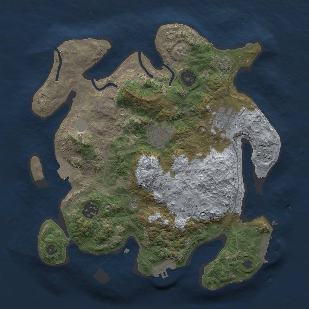 Rust Map: Procedural Map, Size: 3000, Seed: 67456322, 12 Monuments