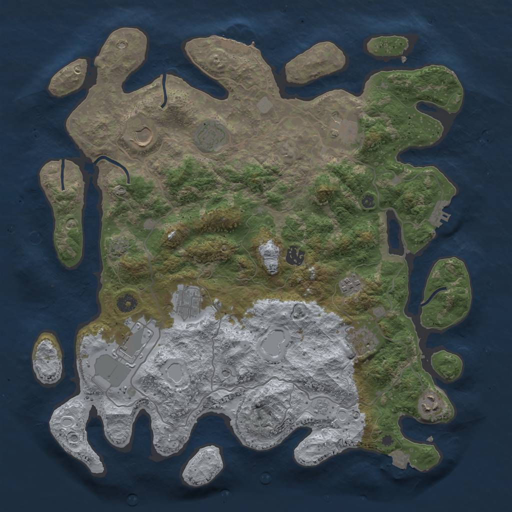 Rust Map: Procedural Map, Size: 4000, Seed: 194065528, 17 Monuments