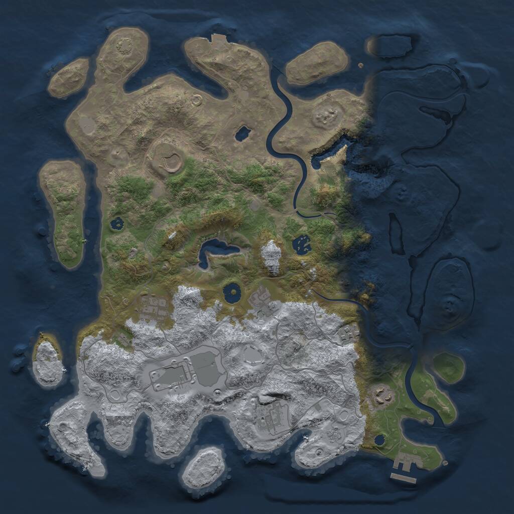 Rust Map: Procedural Map, Size: 4000, Seed: 194065528, 12 Monuments