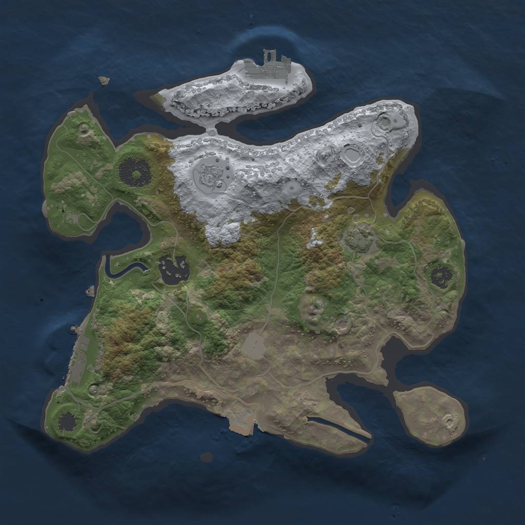 Rust Map: Procedural Map, Size: 2500, Seed: 1468198741, 8 Monuments