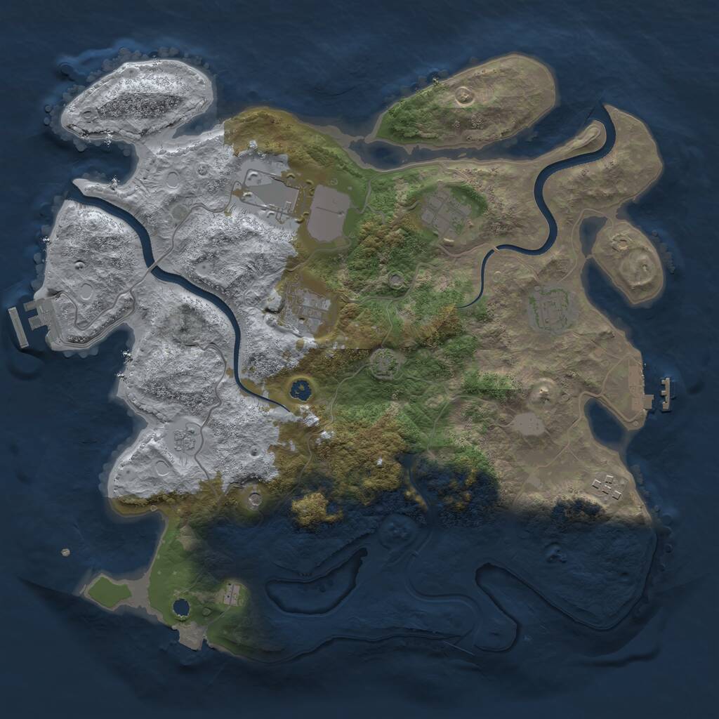 Rust Map: Procedural Map, Size: 3500, Seed: 131209, 11 Monuments