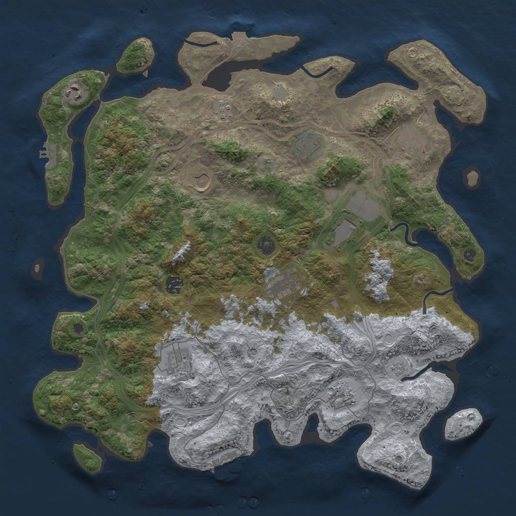 Rust Map: Procedural Map, Size: 4250, Seed: 765363278, 18 Monuments