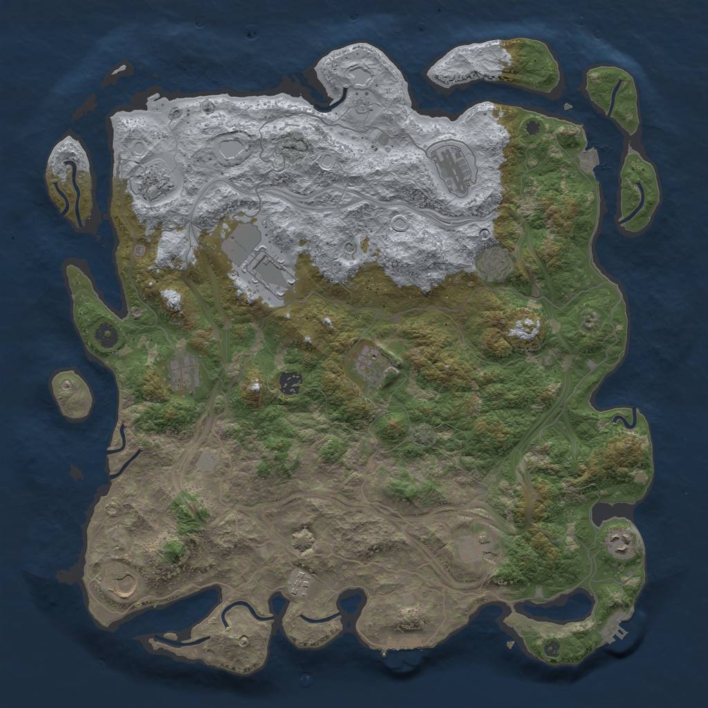 Rust Map: Procedural Map, Size: 4500, Seed: 950561690, 19 Monuments