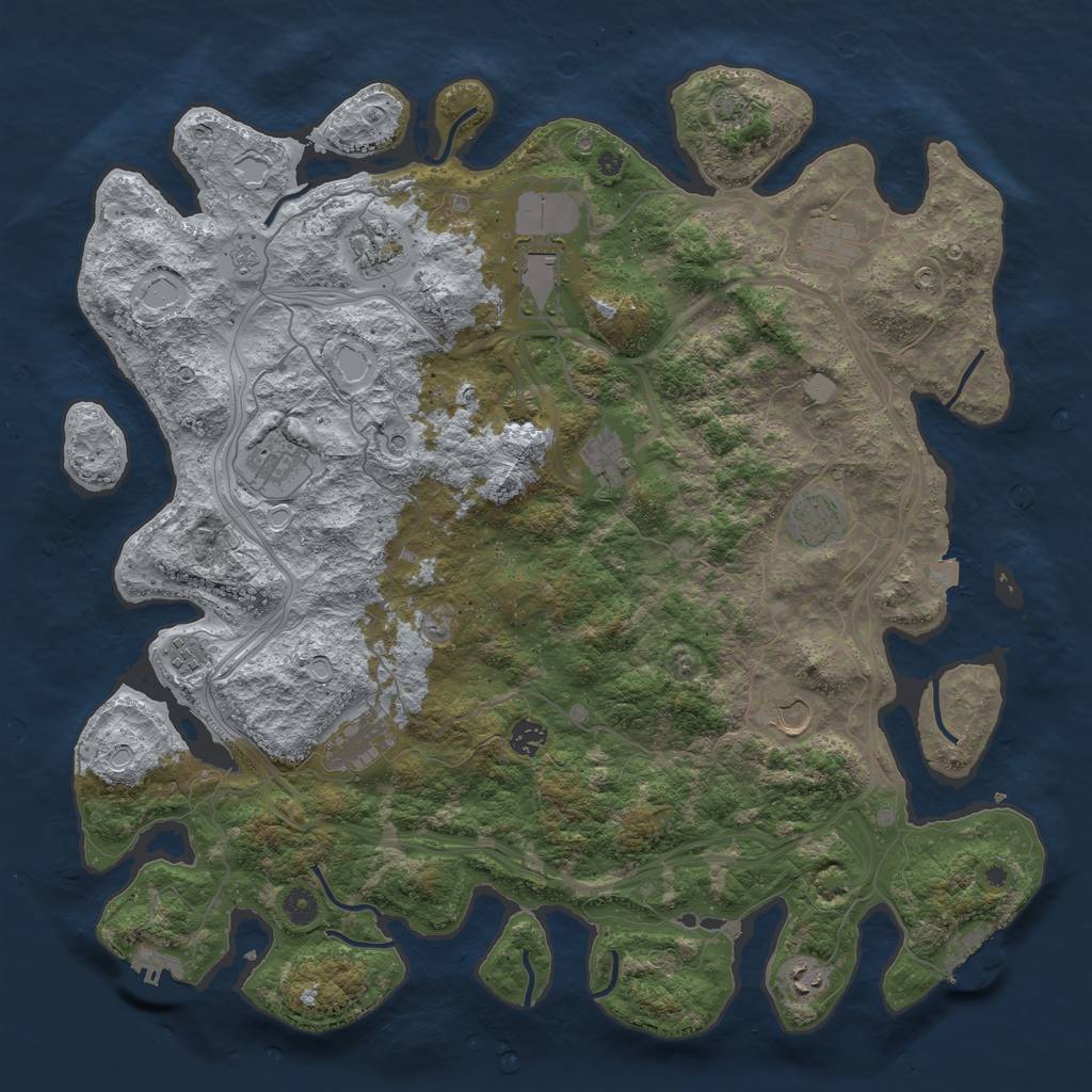 Rust Map: Procedural Map, Size: 4550, Seed: 106654676, 19 Monuments