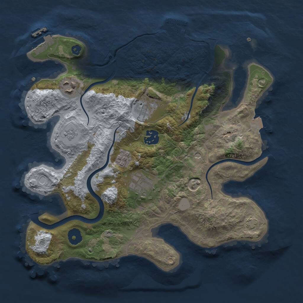 Rust Map: Procedural Map, Size: 3000, Seed: 99227, 11 Monuments