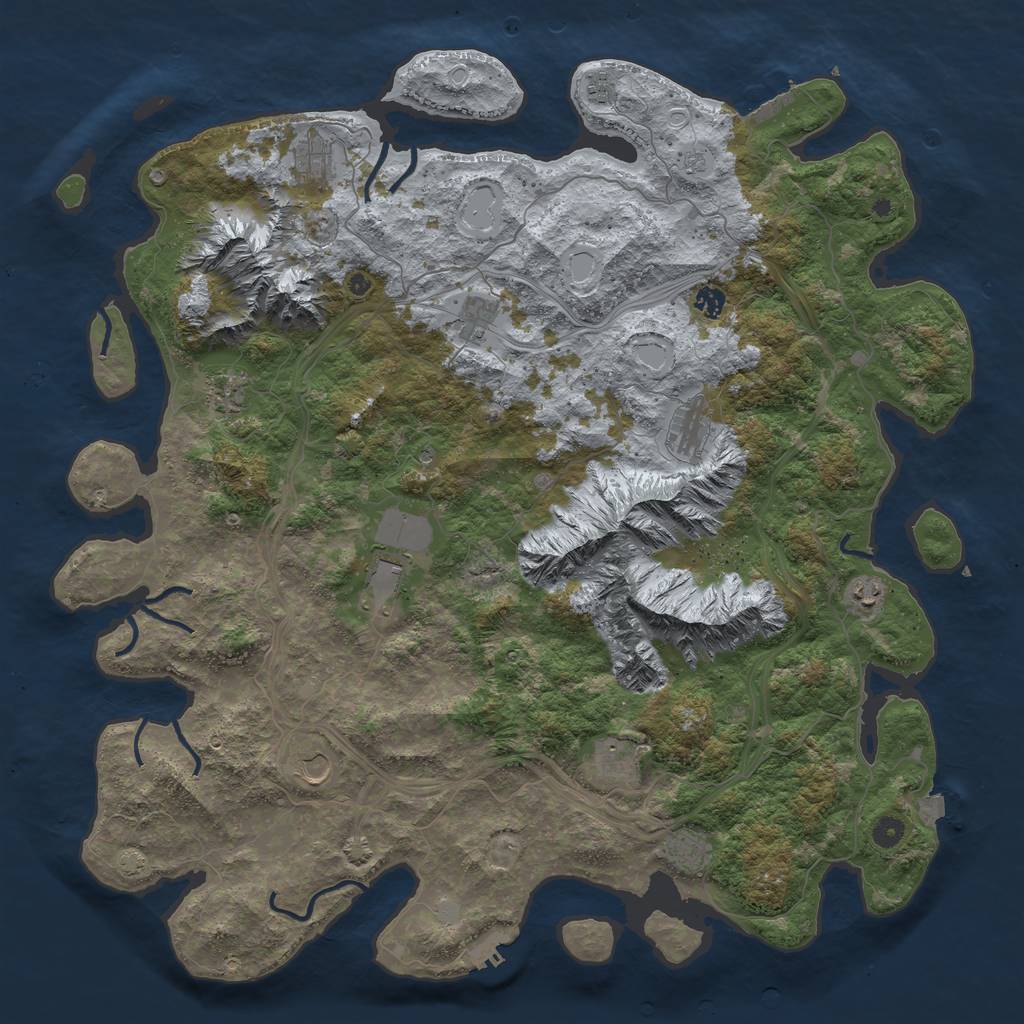 Rust Map: Procedural Map, Size: 5000, Seed: 923223364, 19 Monuments