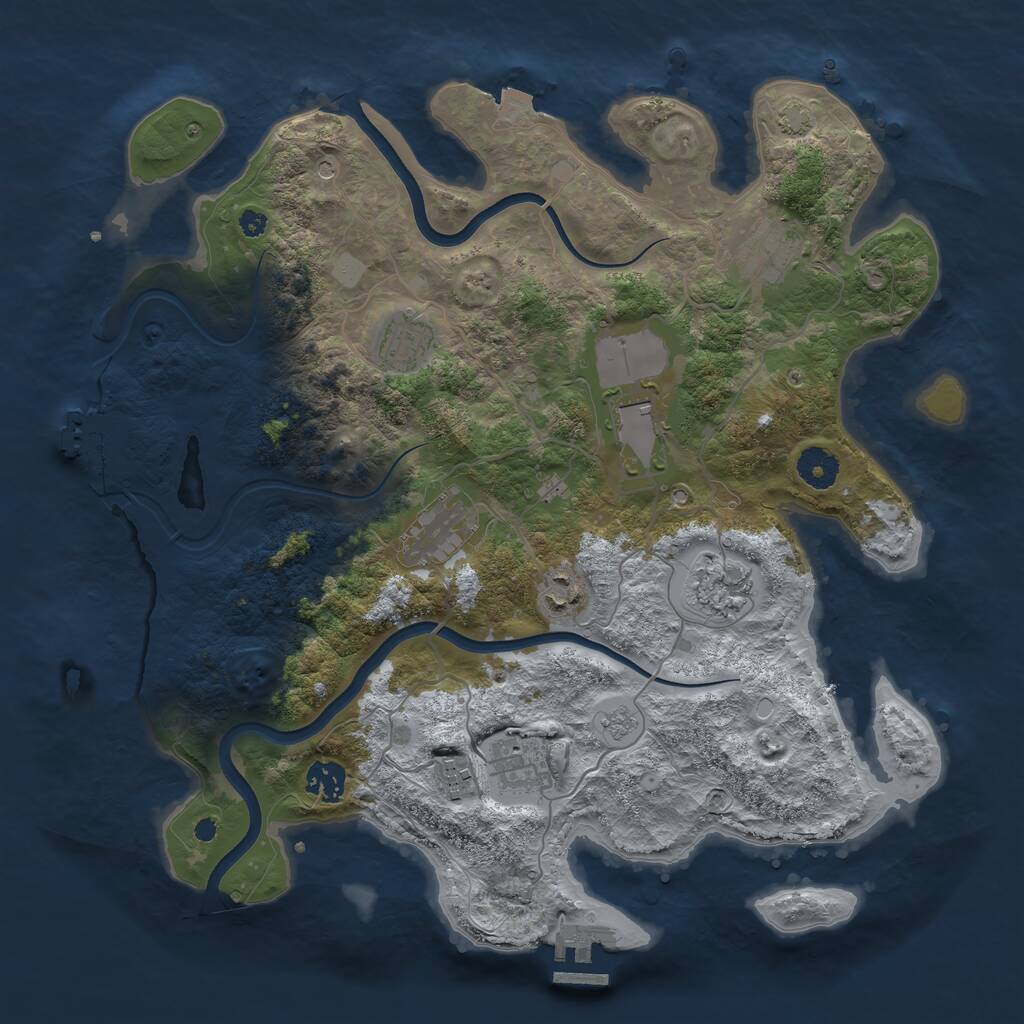 Rust Map: Procedural Map, Size: 3750, Seed: 1452474086, 15 Monuments