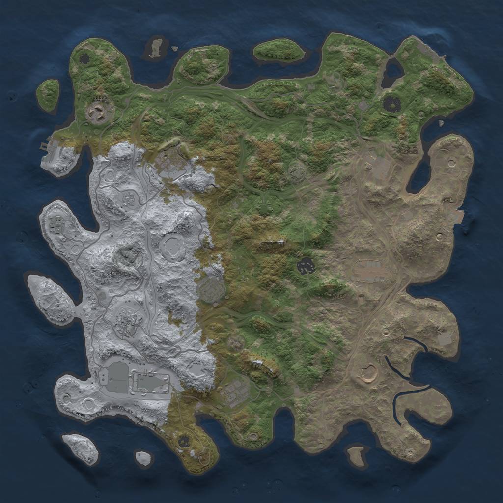 Rust Map: Procedural Map, Size: 4250, Seed: 45685425, 19 Monuments