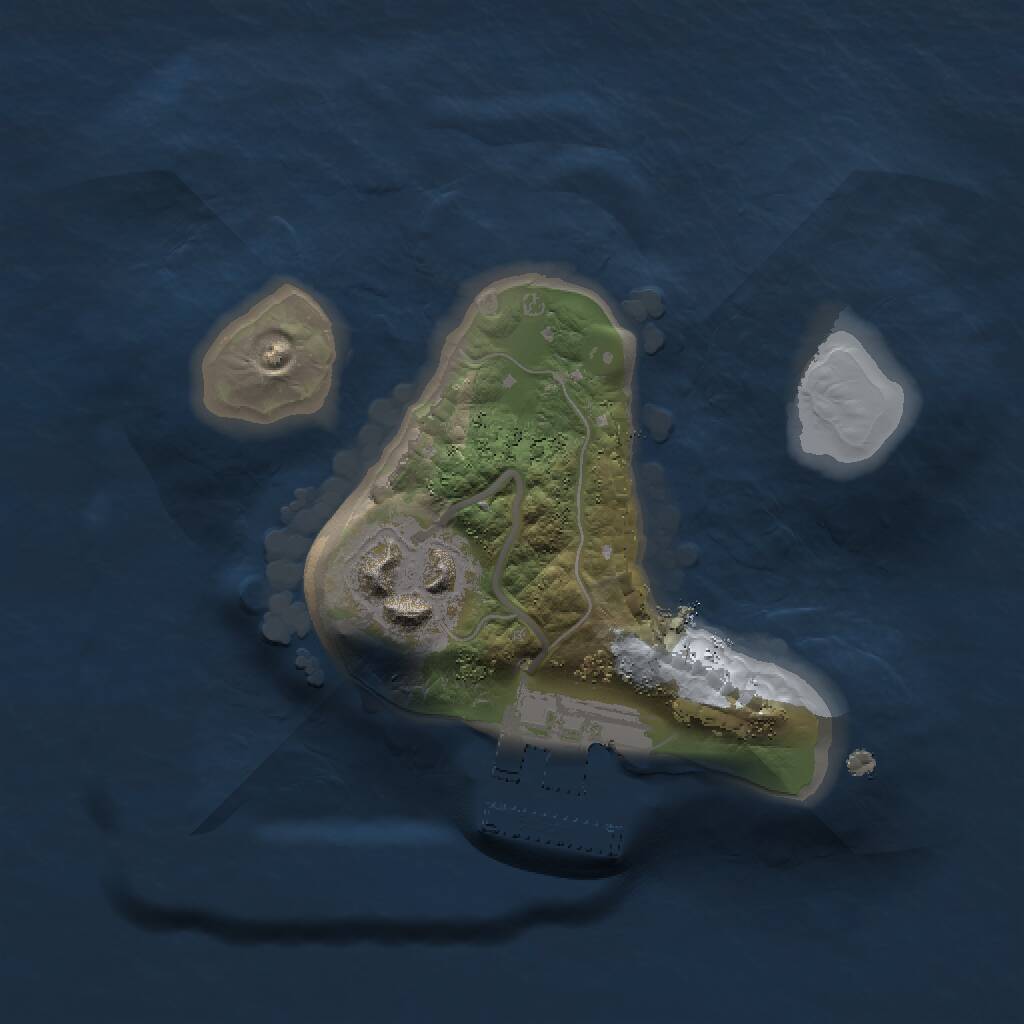 Rust Map: Procedural Map, Size: 1500, Seed: 1024517469, 3 Monuments