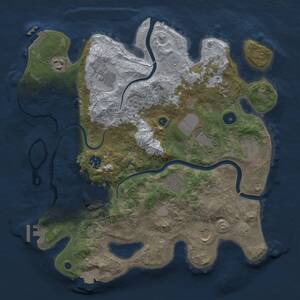 Thumbnail Rust Map: Procedural Map, Size: 3600, Seed: 46114476, 16 Monuments