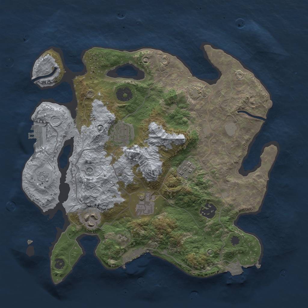 Rust Map: Procedural Map, Size: 3000, Seed: 28876, 13 Monuments