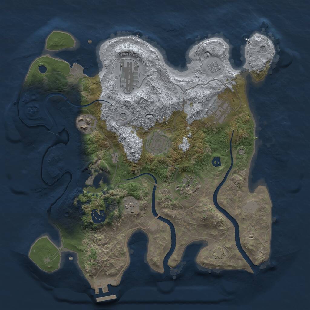 Rust Map: Procedural Map, Size: 3111, Seed: 1, 13 Monuments