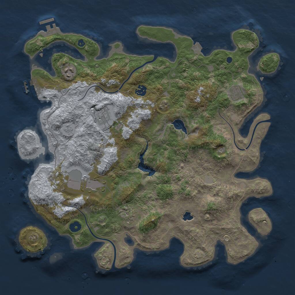 Rust Map: Procedural Map, Size: 4004, Seed: 155, 12 Monuments