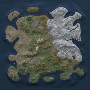 Thumbnail Rust Map: Procedural Map, Size: 3500, Seed: 221857365, 14 Monuments