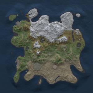 Thumbnail Rust Map: Procedural Map, Size: 3000, Seed: 34757, 10 Monuments