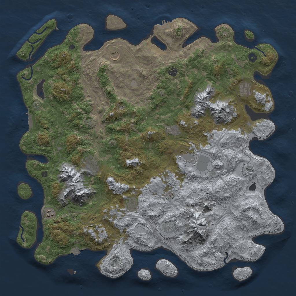Rust Map: Procedural Map, Size: 5000, Seed: 639312772, 19 Monuments
