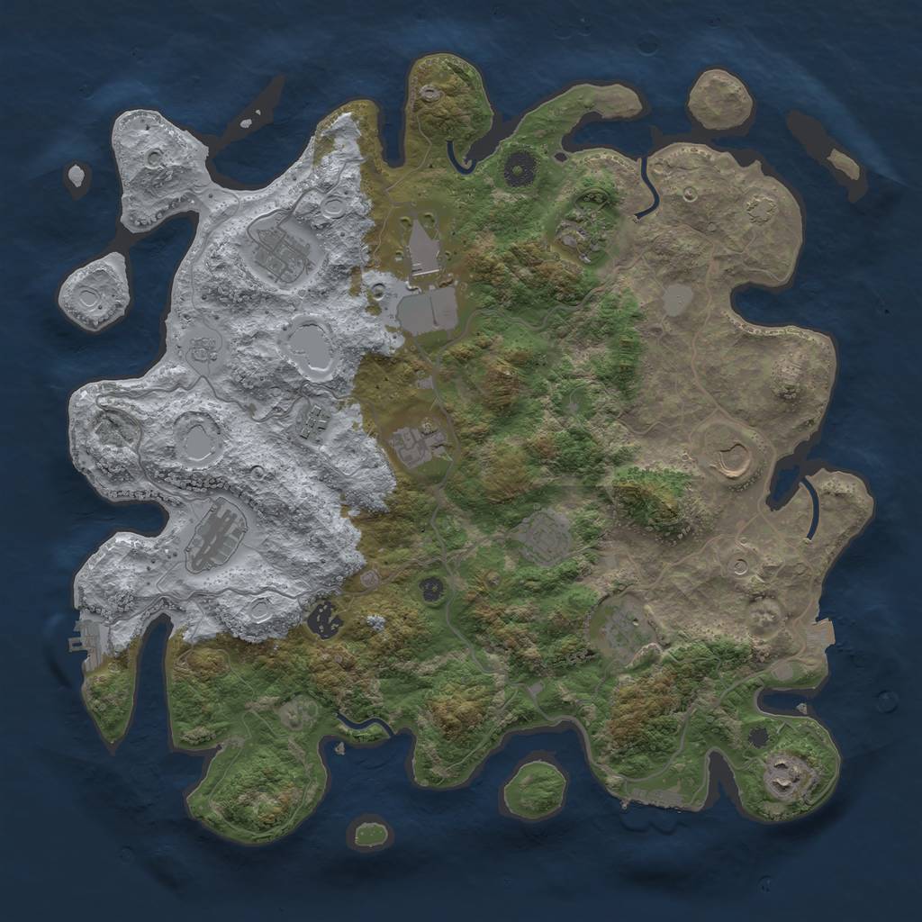 Rust Map: Procedural Map, Size: 4000, Seed: 1496556097, 19 Monuments