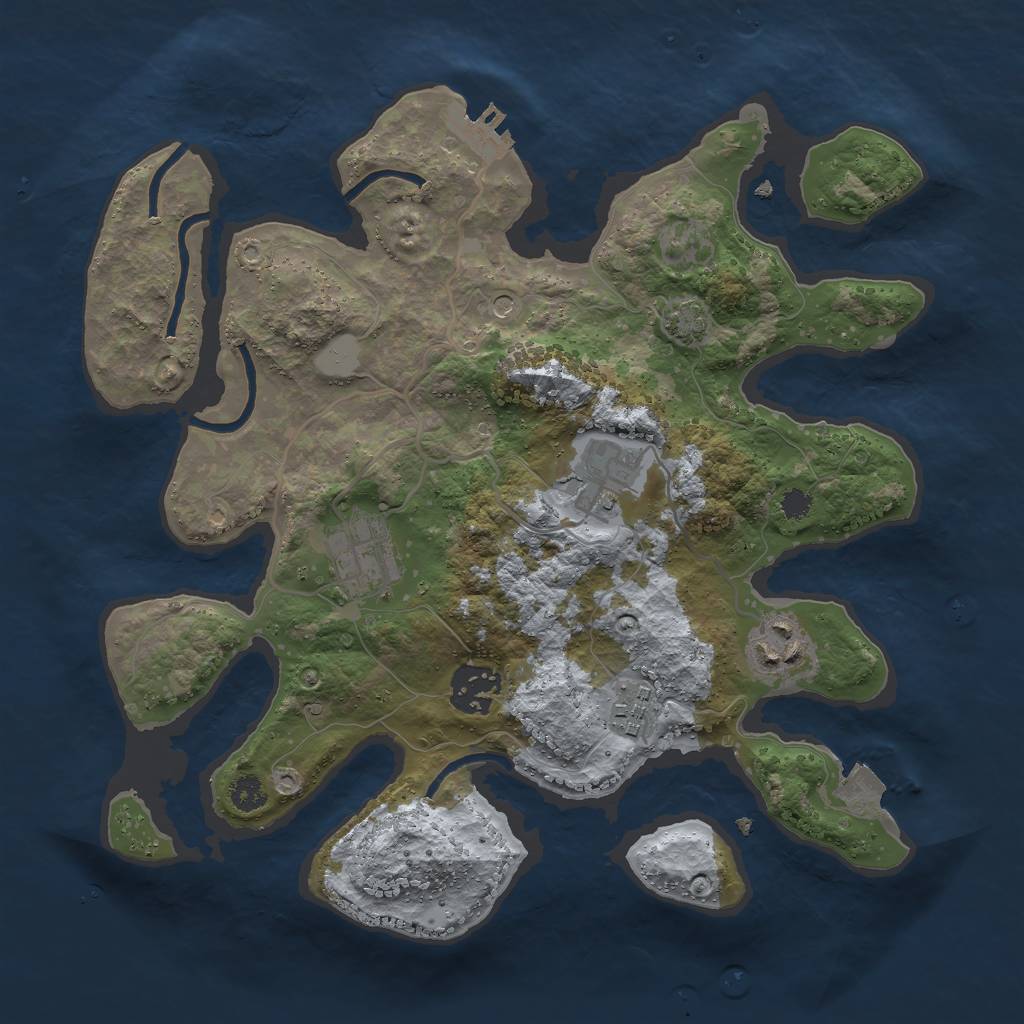 Rust Map: Procedural Map, Size: 3000, Seed: 1472027811, 11 Monuments