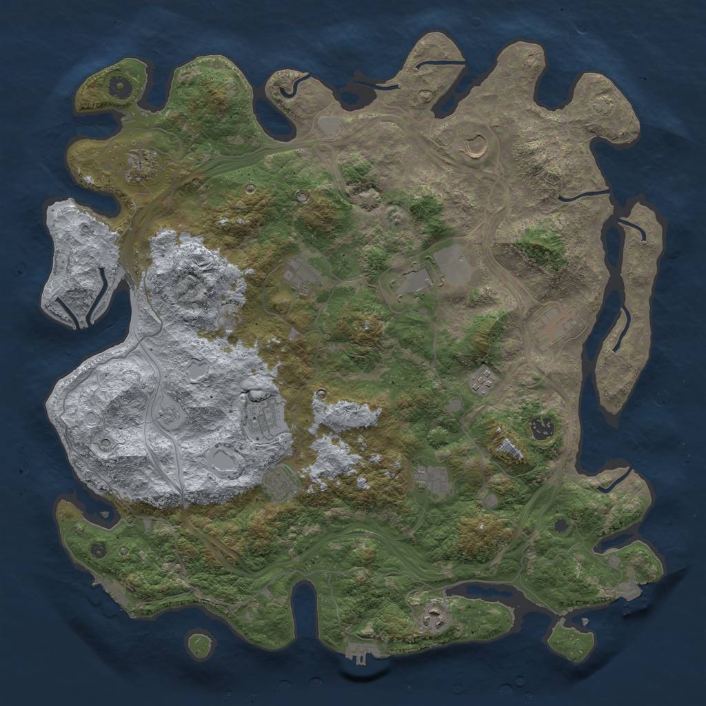 Rust Map: Procedural Map, Size: 4500, Seed: 637598024, 19 Monuments