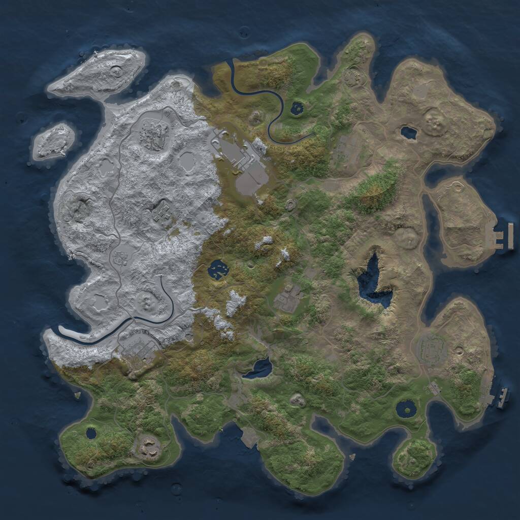 Rust Map: Procedural Map, Size: 4000, Seed: 240423, 15 Monuments